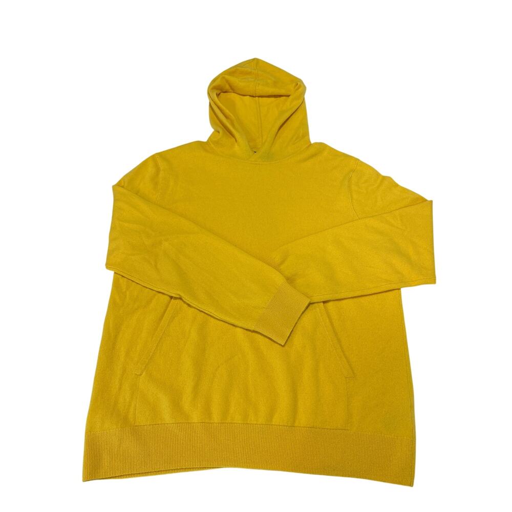 Banana Republic Women's Yellow 100% Cashmere Size XL Hoodie Pullover Sweater
